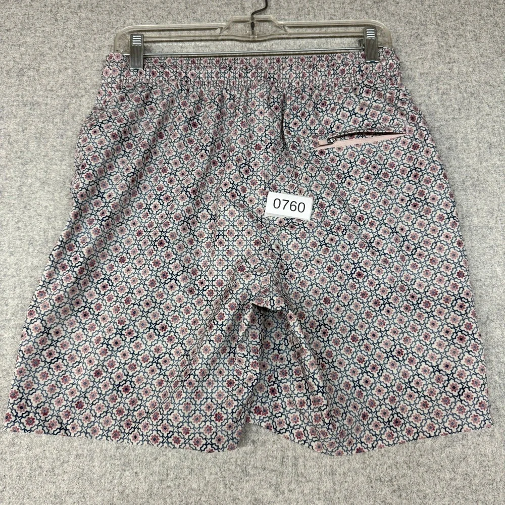Goodfellow & Co Swim Trunks Size S Blue Pink Geometric Floral Drawstring Pockets